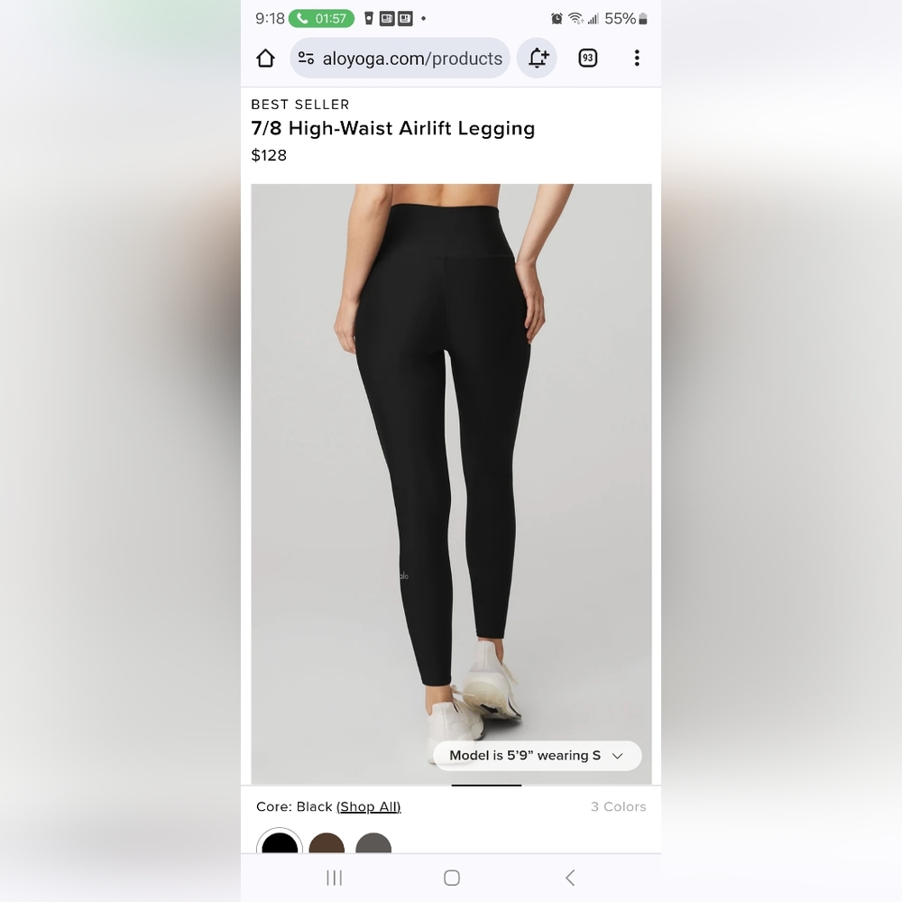 7/8 New without tags Alo Airlift Leggings